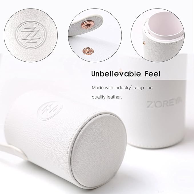 Z'OREYA Travel Makeup Brush Set White 12pcs Makeup Brushes Premium Synthetic Hair Professional Foundation Powder Contour Blush Cosmetic Eye Brush Sets With Holder