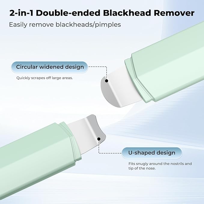 Blackhead Remover Tool Face Scrubber: PETYDOOT Double-Headed Face Spatula Skin Scrubber, Nose Pore Cleaner Blackhead Remover for Facial Deep Cleansing Skin Care Tool for Men & Women (Green)
