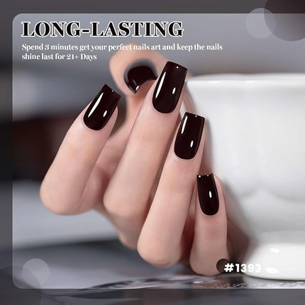 RARJSM Black Cherry Red Gel Nail Polish 1PCS 15ML Long Lasting Opaque Milky Deep Dark Red Creamy Gelpolish Soak off U V Curing Required Nail Art French Manicure Salon DIY at Home