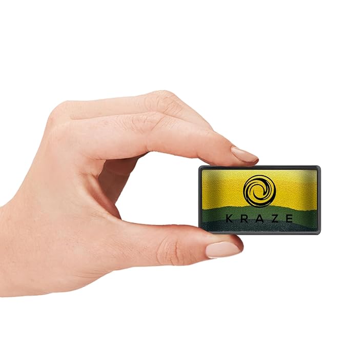 Kraze FX Dome Stroke - Winter Leaf by Linnea (25 gm), Professional 1-Stroke Split Cake, Hypoallergenic, Non-Toxic, Water Activated Face & Body Painting Makeup Supplies for Kids Safe Adults