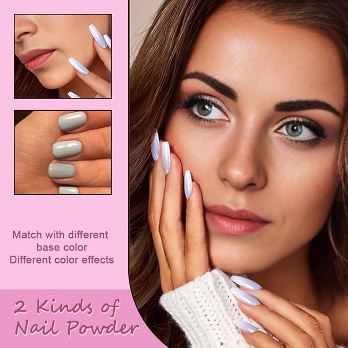 Cat Eye Nail Powder, Big-Capacity 0.8g 9D Cat Eyes Magnetic Powder Purple Magic Mirror Effect Pigment Holographic Nail Art Glitter, Can Mixed with Builder Gel Nail Polish for Use