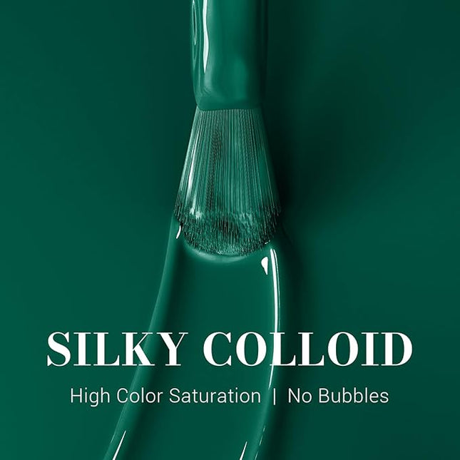 MelodySusie Dark Green Gel Nail Polish,Christmas Green Gel Polish Autumn Winter Color 348,Soak Off UV LED Nail Lamp Gift for Women Nail Art Manicure Salon DIY Nail Design at Home 0.5 Fl Oz-A2305