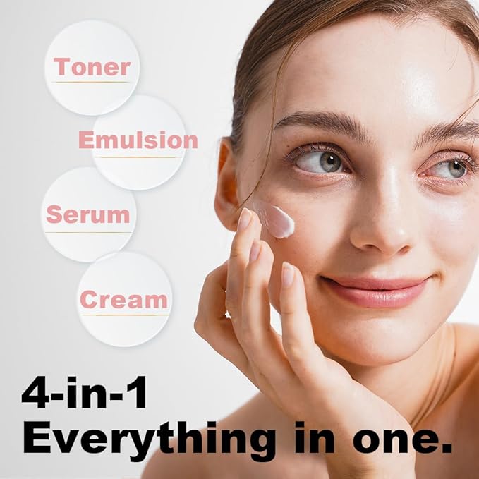 BUSY 4-in-1 All-in-One Gel Moisturizer – Toner, Serum, Emulsion & Cream in One | Lightweight Hydration with Niacinamide, Ceramides & Cica | Made in Japan | 5.29oz