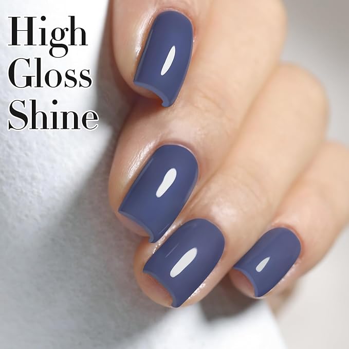 Double Rhythm 15ML Gel Nail Polish Pure Sheer Same Color Same Bottle Soak Off Gel Polish Art Manicure Salon DIY at Home for Women (Deep Blue Gray-A1465)