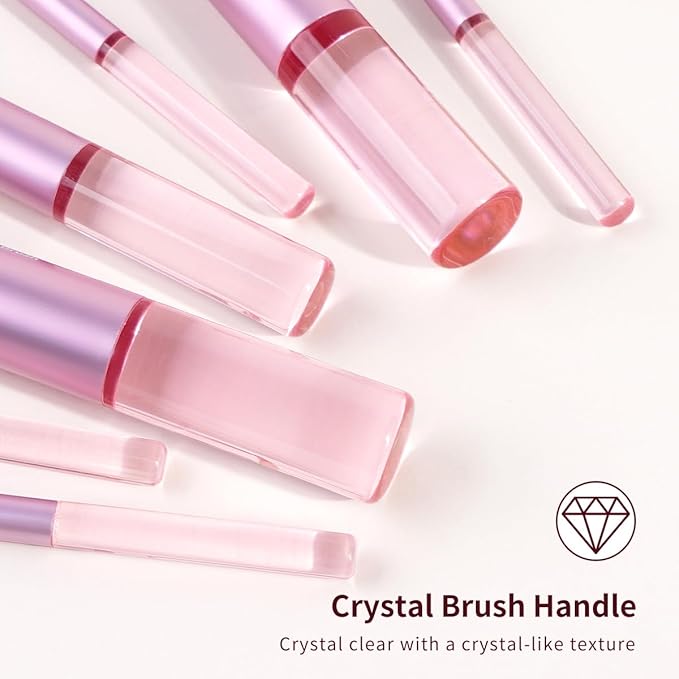 MAANGE 16PCS Makeup Brush Set Travel Makeup Brushes for Liquid Powder Contour Concealer Cream Cosmetics Blending Eyeshadow Eyeliner (Pink)