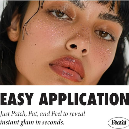 Fazit Makeup Patches - Rose Gold Speckles - Glow Up Make-Up Patches - Cute Glitter Makeup Accessories for Women - Cosmetic Glitter for Face