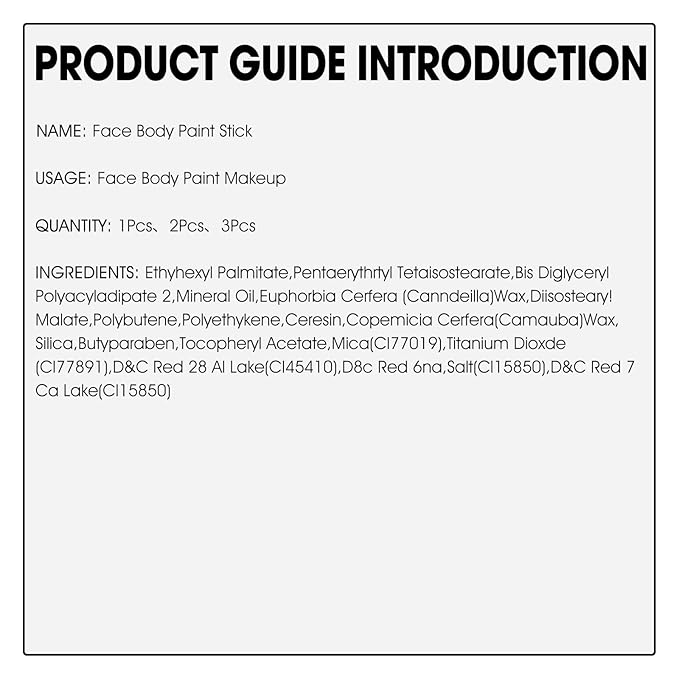 Red Blue White Face Paint Halloween Makeup Kit, Matte Lipstick Set Eye Black Stick, Usa Themed Accessories Flag Color, Body Paint Face Makeup for Halloween Clown Joker