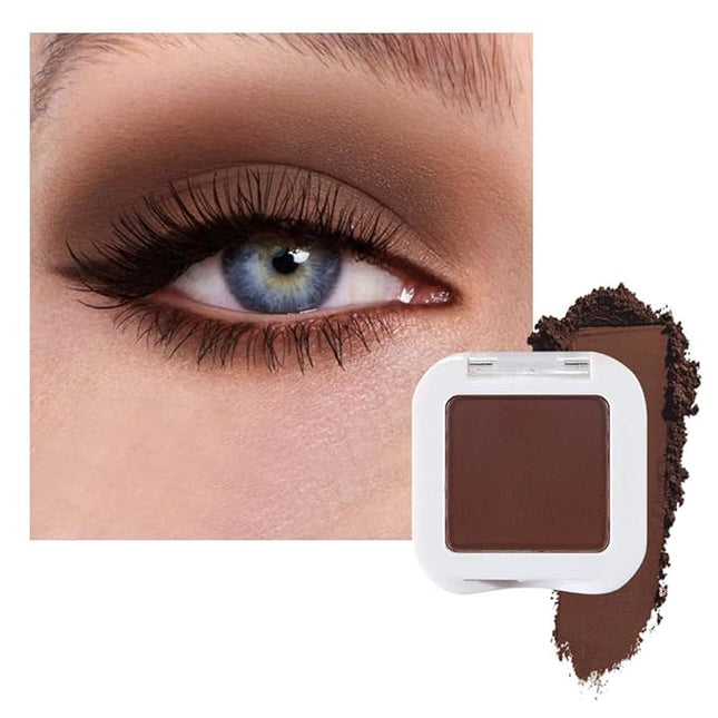 evpct Dark Brown Matte Eyeshadow Singles, Coffee Mocha Cocoa Chocolate Brown Cream Single Matte Eye Shadow Palette Makeup for Older Women, High Pigment Waterproof Monochrome Mini Eyeshadow Palette