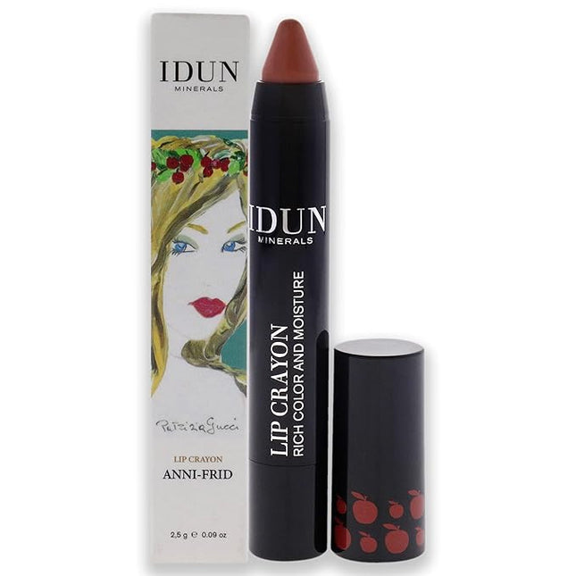 Idun Minerals - Lip Crayon - Vegan Formula - Intense Color Payoff - Full Coverage Finish - Lips Stay Moisturized And Soft - Long Lasting - Ideal For All Skin Types - Anni-Frid Pink Beige - 0.09 Oz