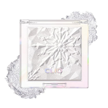 CLIO Prism Highlighter makeup, High Glossy Face Illuminator, Pearl Shimmer Smooth Baked Powder, Glitter Long- Lasting (6 Colors) (03 Frozen Crystal, One Size)