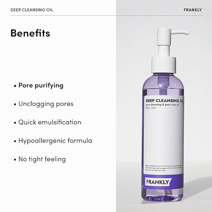 FRANKLY Pore Perfecting Set : Closer Serum, Toner Pads & Cleansing Oil | Deep Cleansing, Hydration, Pore Refining | For Sensitive, Oily & Acne-Prone Skin | Vegan | glass skin korean skincare set