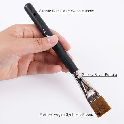 ENERGY Square Foundation Brush for Liquid Cream Makeup Professional Flat Face Mask Brush for Facial Premium Soft Synthetic Contour Brush for Blending Liquid Cream Foundation Emulsion Cosmetics 191