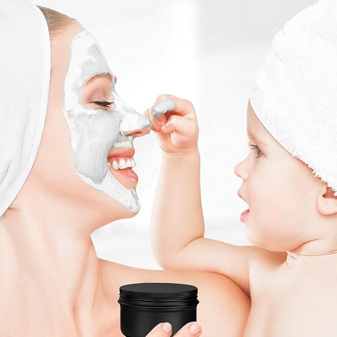 6 Pack 4 oz Aluminum Tins Airtight Storage Tins Containers Bulk Tins with Screw Lids for Kitchen, Storing Spices, Candies, Lip Balm, Salve,Black