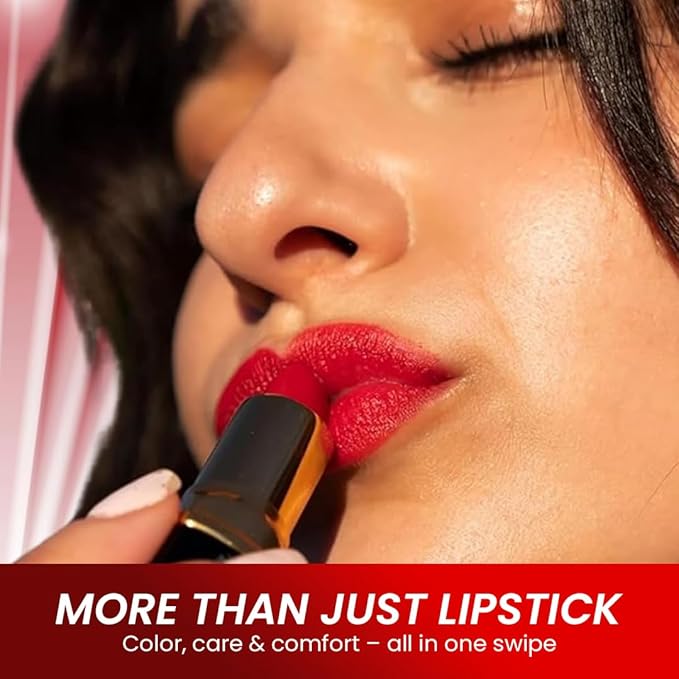 𝗘𝘀𝘀𝗲𝗻𝗰𝗲 𝗼𝗳 𝗔𝗿𝗴𝗮𝗻 Deep Moisturizing Red Lipstick, Long Lasting Lipstick & Lip Care in 1 with Pure Organic Argan Oil, Shea Butter, Jojoba Oil & Aloe Vera Hydrating, Roses R Red