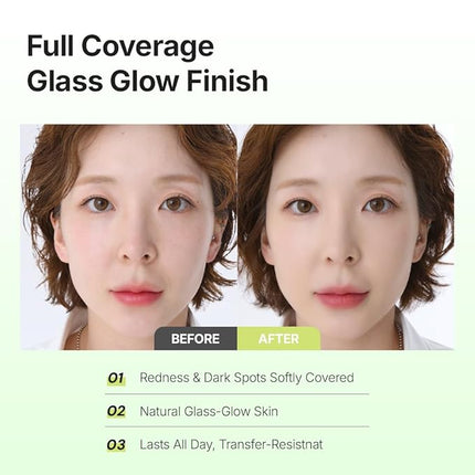 THE TOOL LAB Aqua Fitting Duo, Makeup Set with Flat Foundation Brush and Liquid Foundation Puff, Portable Case with 1.1" Flat Brush, Korean Makeup