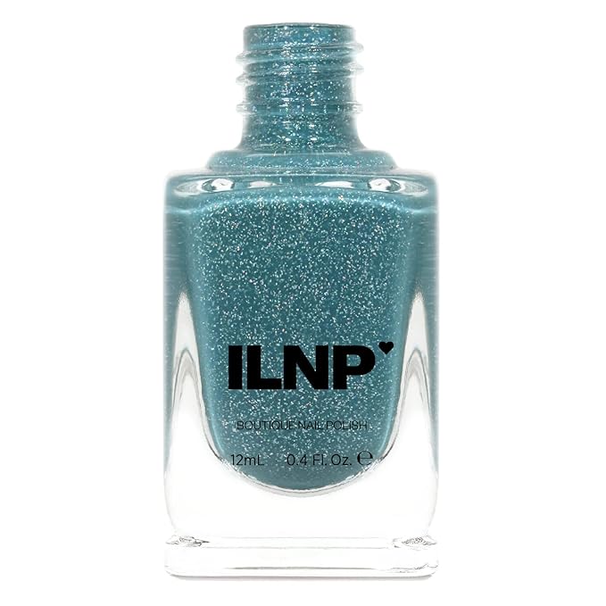ILNP Aspen - Muted Turquoise Blue Holographic Jelly Nail Polish