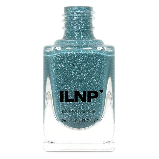 ILNP Aspen - Muted Turquoise Blue Holographic Jelly Nail Polish