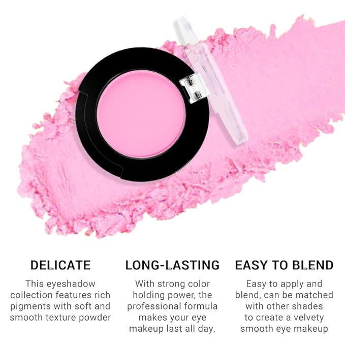 Monochrome Pressed Matte Eyeshadow Palette, Matte Pink Pressed Eyeshadow Waterproof Neutral Powder For Old Women, Mini Eyeshadow, Sombras Para Ojos, Talc, Paraben & Cruelty Free