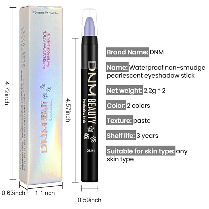 Kaely 2Pcs Cream Eyeshadow Sticks Set for Eyes Waterproof,Midnight Blue Shimmer & Blue Shimmer Matte Eye shadow Stick Pencil Pen Bulk sombras en crema para ojos 31+32