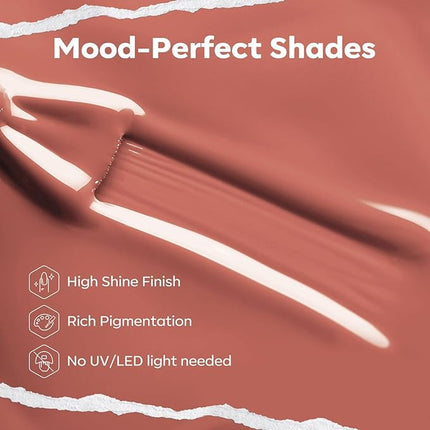 modelones Nude Brown Nail Polish, 15 ml Quick Dry Neutral Nail Lacquer Strengthener Long Last Shine Fingernail Toe Nail Art DIY Home Travel Manicure Gift for Women Girls 0.5 Fl Oz