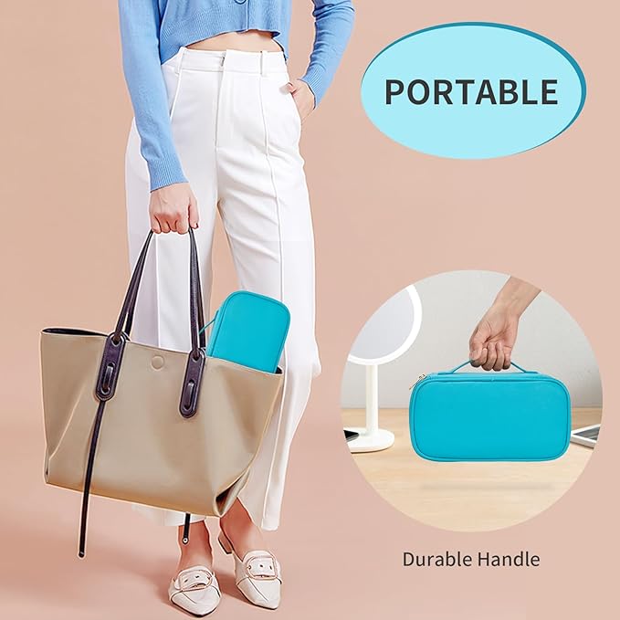 OCHEAL Small Makeup Bag,Portable Cute Travel Makeup Bag for Women and Girls Makeup Brush Organizer cosmetics Pouch Bags-Dark Blue