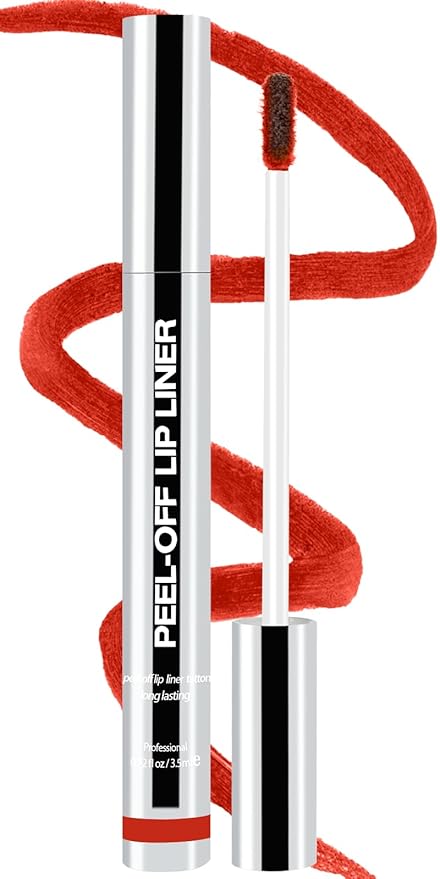 Peel Off Lip Liner Stain, Long Lasting Matte Lip Tattoo Makeup, Smudge-Proof, Highly Pigmented Color, Transfer-Proof, Waterproof, Suitable for All Skin Types, Burnt Red