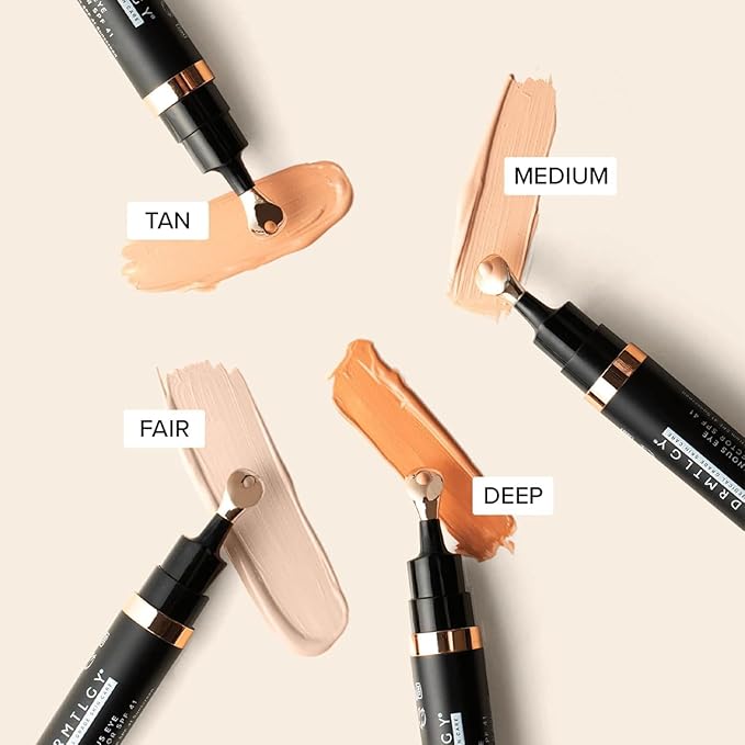 DRMTLGY Luminous Eye Corrector SPF 41, Under Eye Color Corrector for Dark Circles, Anti-Aging Tinted Eye Cream, Hydrating Eye Serum with Peach Undertone, Tan
