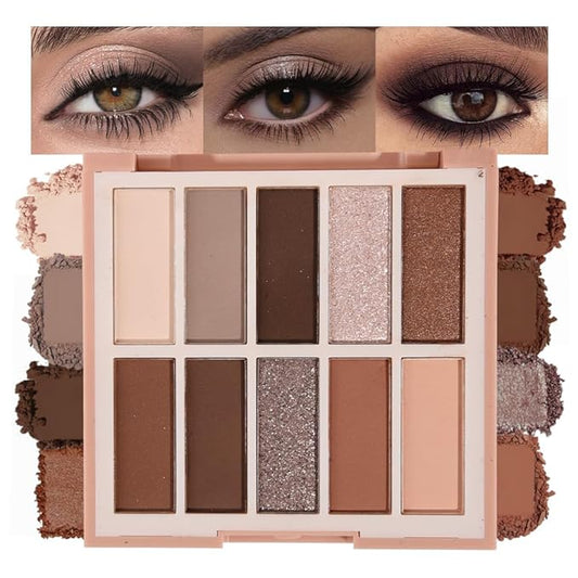 Neutral Nude Eye Shadow Palette,Matte Brown Bronze Naked Cream Eyeshadow Palette,Make Up Pallets for Women Natural Eyeshadows for Eyes Long Lasting Naturing-Looking