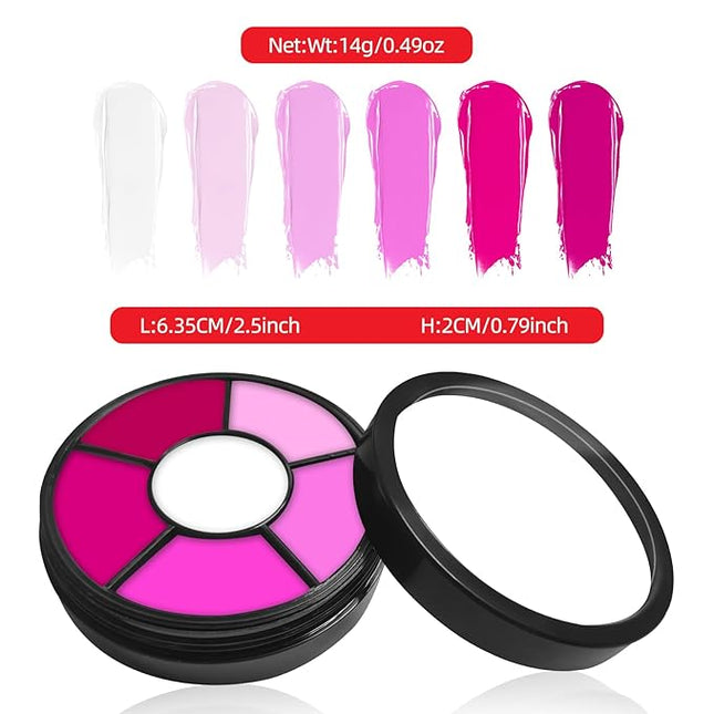 Go Ho 6 Colors Hot Pink Face Body Paint,Cream Washable Formula Face Paint for Halloween Cosplay,Body Paint SFX Makeup Palette,Professional Face Paint Makeup