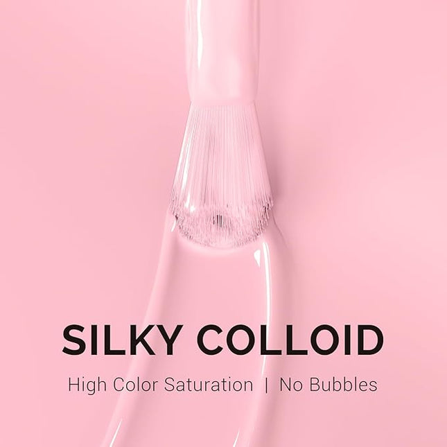 MelodySusie 0.5fl oz Cloud Pink Gel Nail Polish, Nails Soak Off UV LED Baby Pink Gel Polish Gift for Women Nail Art Manicure Salon DIY Nail Design Decoration at Home-A2608