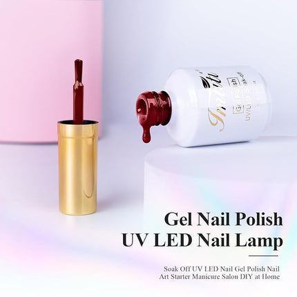 Imtiti Dark Red Gel Nail Polish, 1 Pcs 15ml Maroon Red Color Autumn Winter Gel Polish UV LED Soak Off Nail Art Manicure Salon DIY at Home Gift for Women Girl