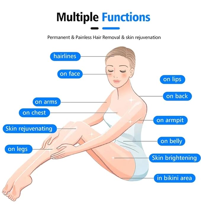 2 IN 1 Fast Effective Hair Removal Machine with Ice Handle, Professional Salon Beauty Device Melainin Pigment Speckle Removal Skin Whitening Tools