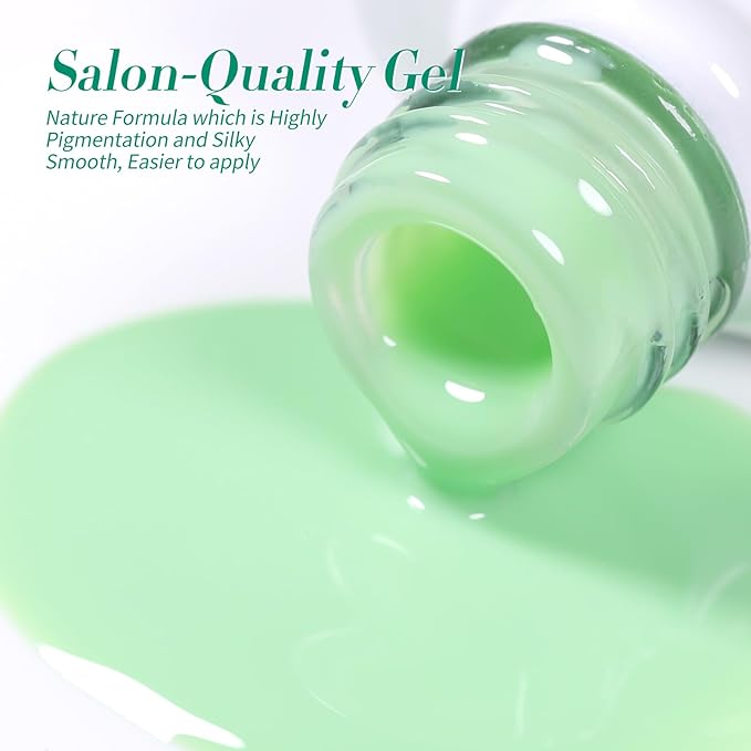 Born Pretty Christmas Green Gel Nail Polish,Jelly Transparent Gel Nail Polish, Cat Magnetic Eye,Shimmer Glitter Holographic Green Gel Polish Kit for Salon Manicure and Nail Art DIY at Home 6PCS 7ml