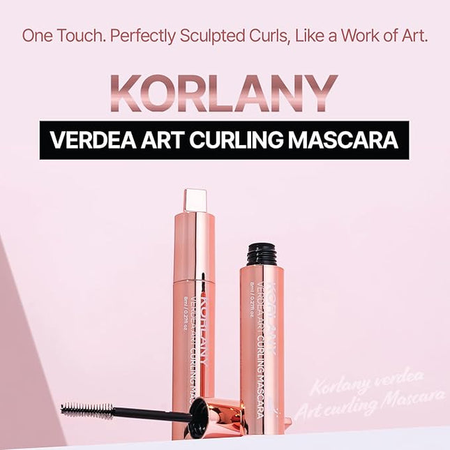 Verdea Art Volume Waterproof Mascara – K-Beauty, Long-Lasting, Smudge-Proof Korean Formula for Voluminous, Curled Lashes – Clump-Free, Lightweight & Buildable – 0.26 fl oz