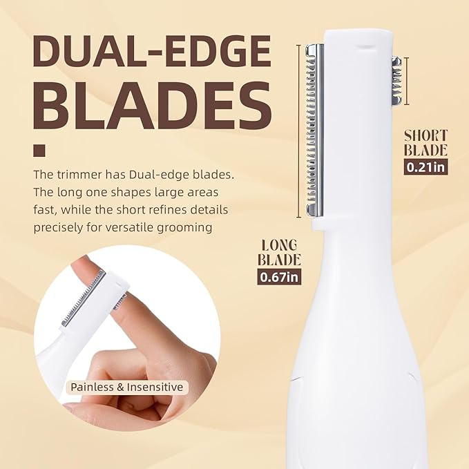 2025 Eyebrow Trimmer Facial Shaver for Women - Painless Facial Hair Remover, Mini Personal Grooming Tool with Combs