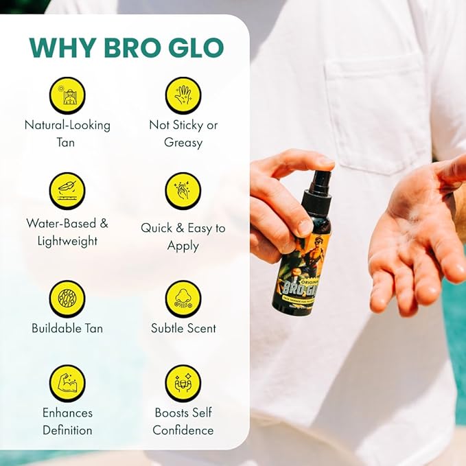 Self Tanner for The Boys - Quick Application Foam Mousse - Easy Sunless Tan For Your Face - Oil Free Water Based for Faster Skin Drying