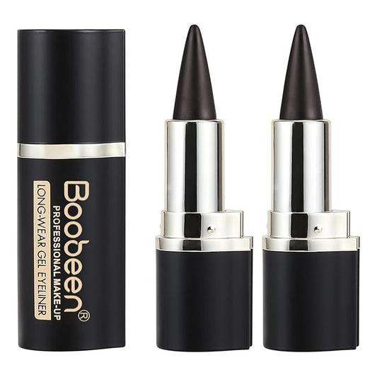Boobeen Eyeliner Pencil - Black Gel Eyeliner - Quick Drying, Waterproof, Smudge-proof All Day - Long Lasting (Brown x2)