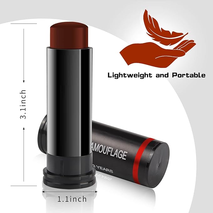 MEICOLY 3 Colors Camo Face Paint Set,Black Maroon Brown Green Eye Black Stick,Sporting Face Paint for Baseball Softball Football Lacrosse,Hunting Accessories Military Army Camo Paint