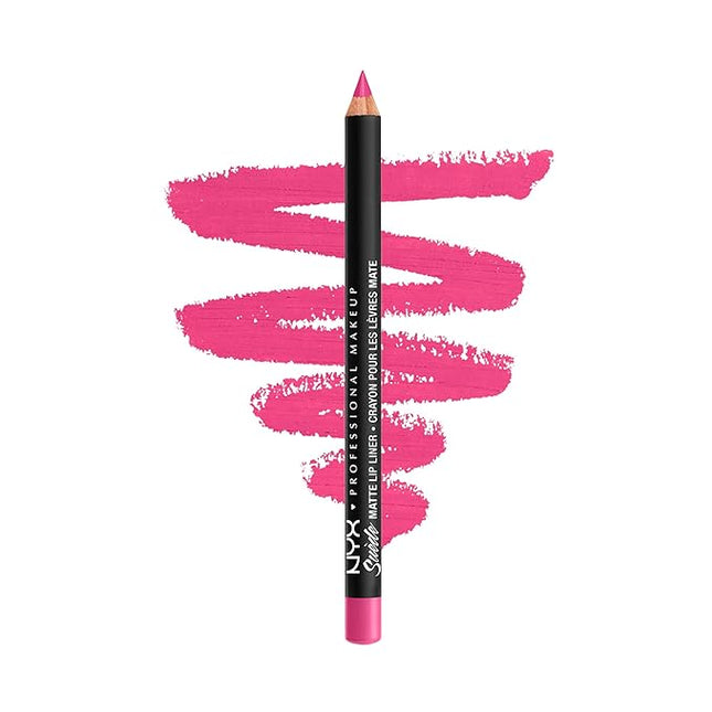 NYX PROFESSIONAL MAKEUP Suede Matte Lip Liner, Vegan Formula - Pink Lust (Hot Pink)