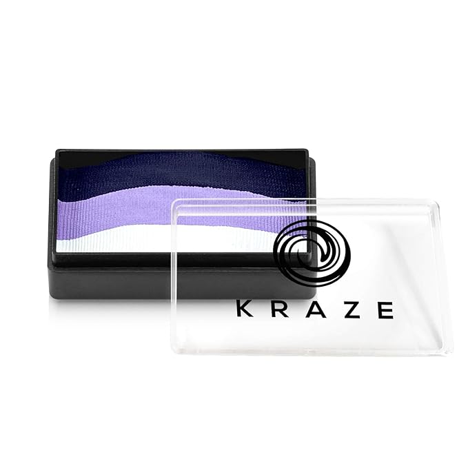 Kraze FX Dome Stroke - Orchid (25 gm), Professional 1-Stroke Split Cake, Hypoallergenic, Non-Toxic, Water Activated Face & Body Painting Makeup Supplies for Sensitive Skin, Kid Safe, Adults