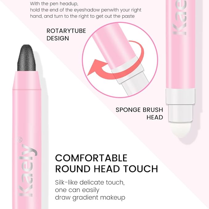 evpct 2Pcs Cream Eye Shadow Brightener Sticks Set for Eyes Waterproof, Dazzling Grey & Pearl Black Shimmer Cream Eyeshadow Applicator Stick Pigmented Eye Makeup sombras en crema para ojos 02+03