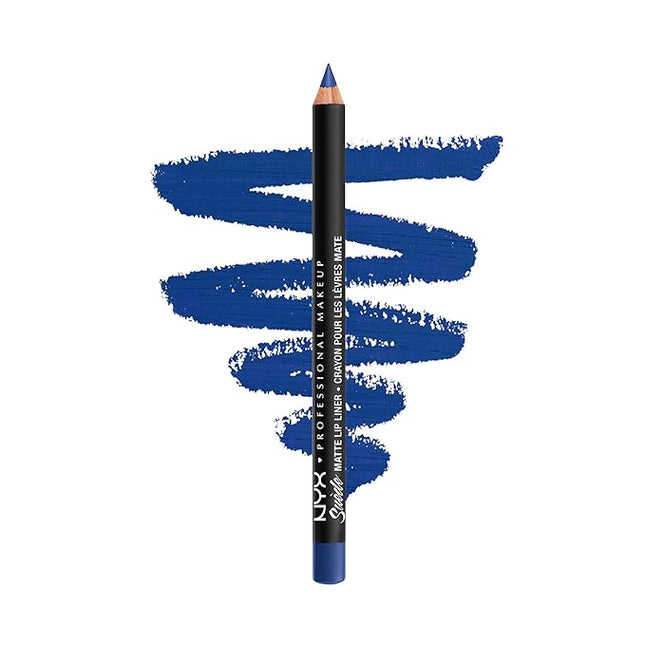 NYX PROFESSIONAL MAKEUP Suede Matte Lip Liner, Vegan Formula - Jet Set (True Blue)