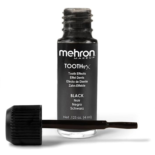 Mehron Makeup Tooth FX Black | Temporary Black Tooth Paint | Perfect for Creating Black Out Teeth Makeup, Rotten & Missing Teeth | SFX for Halloween, Cosplay, & Theater .125 oz (4 ml)