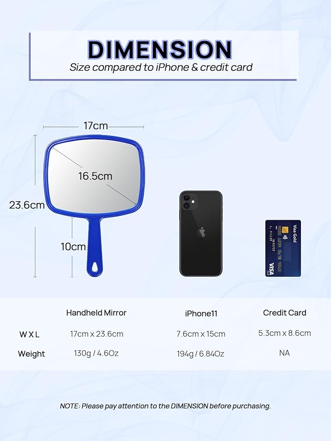 OMIRO Hand Mirror, Handheld Mirror with Handle, American Old Glory Blue