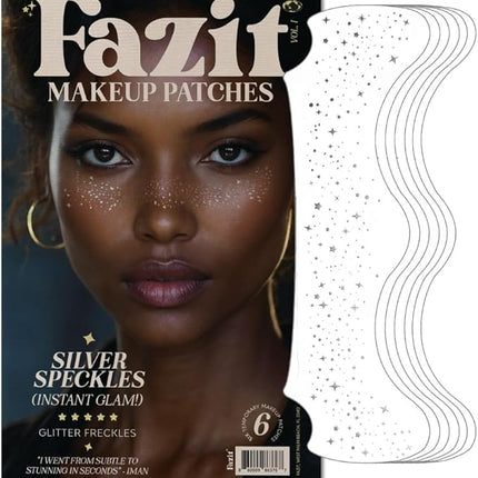 Fazit Makeup Patches - Silver Speckles - Glow Up Make-Up Patches - Cute Glitter Makeup Accessories for Women - Cosmetic Glitter for Face