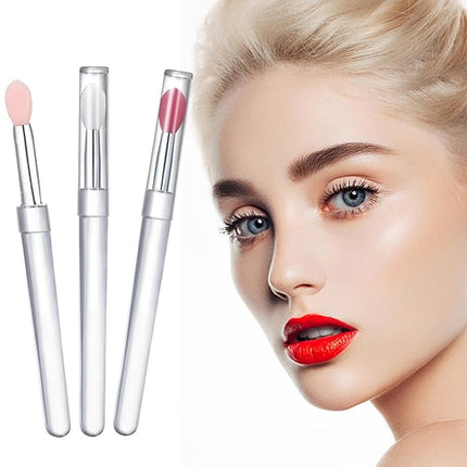 Lip Brush, Silicone Lip Applicator Reusable 3PCS Lip Mask Applicator, Silicone Retractable Lip Gloss Balm Applicator Eyeshadow Lip Scrub Brush Applicators Disposable