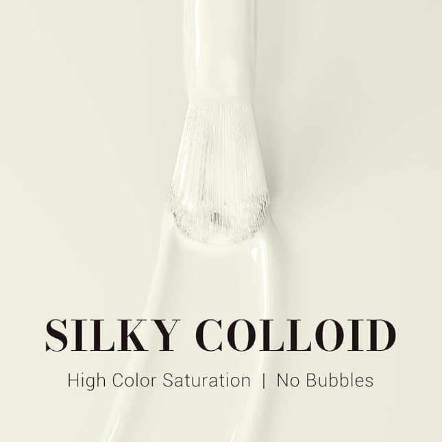 MelodySusie Milky White Gel Nail Polish,0.5fl oz Nails Soak Off UV LED Shell White Gel Polish Gift for Women Nail Art Manicure Salon DIY Nail Design Decoration at Home-1683