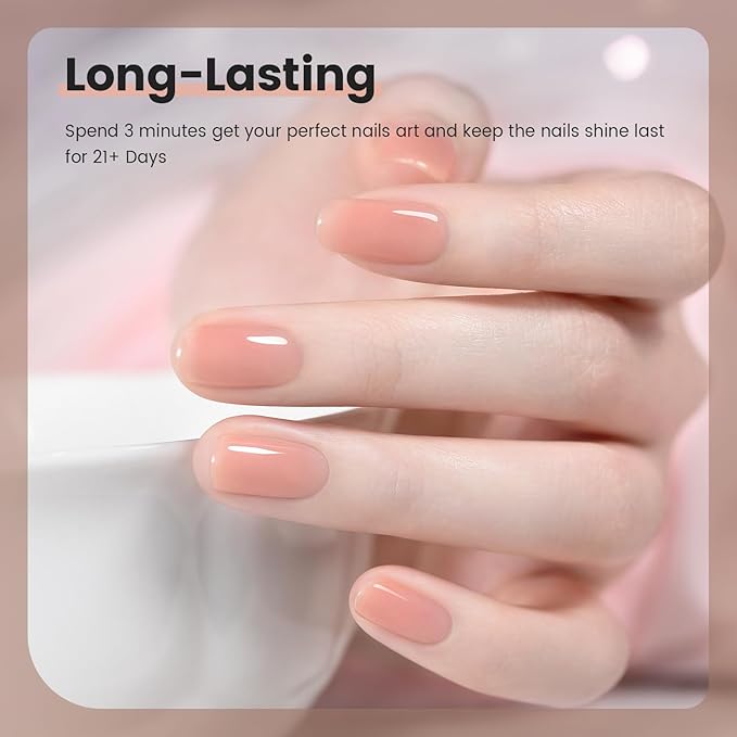 RARJSM Nude Gel Nail Polish Sweet Pink Neutral Skin Tone Sheer Jelly Gel Polish 1PC 15ml Single Bottle Creamy Transparent Blush Pink Nail GelPolish Soak off UV LED Cured for Home Salon DIY Manicure