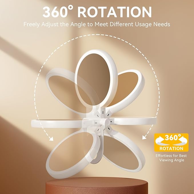 1X/30X Magnifying Mirror with Light, Double Sided Makeup Mirror with Adjustable 3 Color Light, 2000mAh Rechargeable Lighted Magnifying Mirrors with Tweezer, Foldable Travel Mirror with Rotation