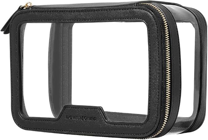 ROWNYEON Clear Makeup Case Toiletry Bag Multipurpose Travel Makeup Train Case Portable Cosmetic Organizer Transparent Storage Bag